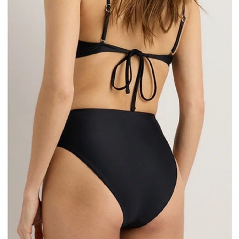 quince italian high-rise high-leg bikini bottom in black, women size x-large xl - Picture 2 of 5